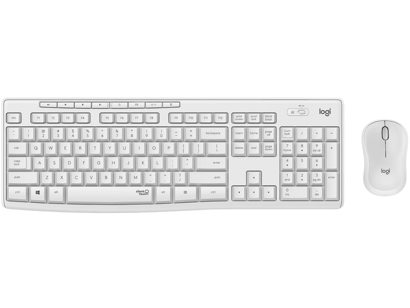 Logitech MK295 Silent Vezeték nélküli egér-billentyűzet szett, piszkosfehér