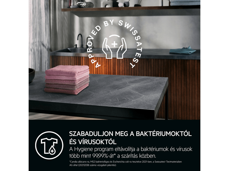 Hőszivattyús szárítógép, 9 kg, A++