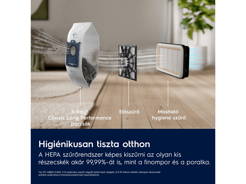 Porzsákos porszívó, 650W, világos szürke