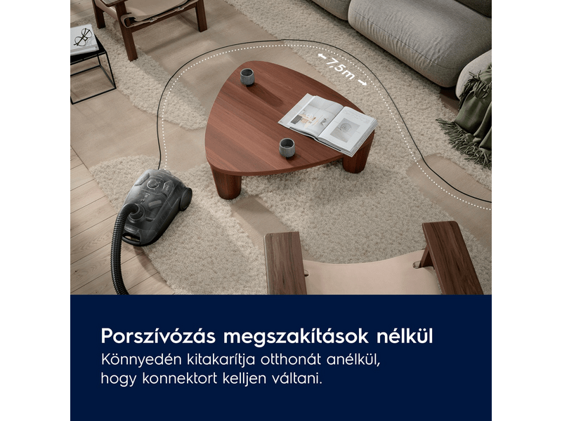 Porzsákos porszívó, 650W, világos szürke