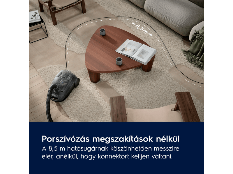 Porzsákos porszívó, 650W, Dióbarna