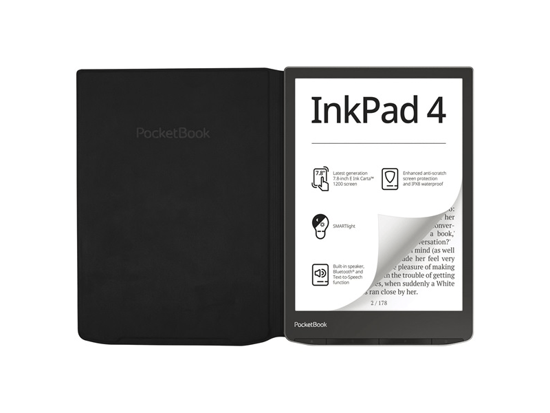 POCKETBOOK e-book tok -  PB743 INKPad4 FLIP gyári Tok Fekete
