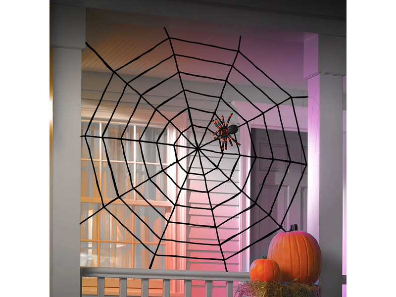Halloween-i plüss pókháló, fekete (58102)