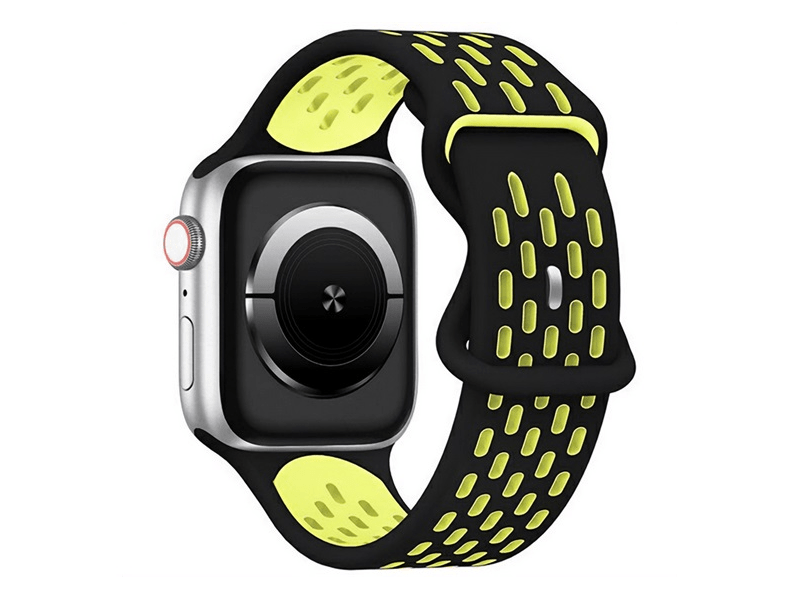 Gigapack Apple Watch Series 10 42mm Pótszíj, fekete/sárga (GP-149558)