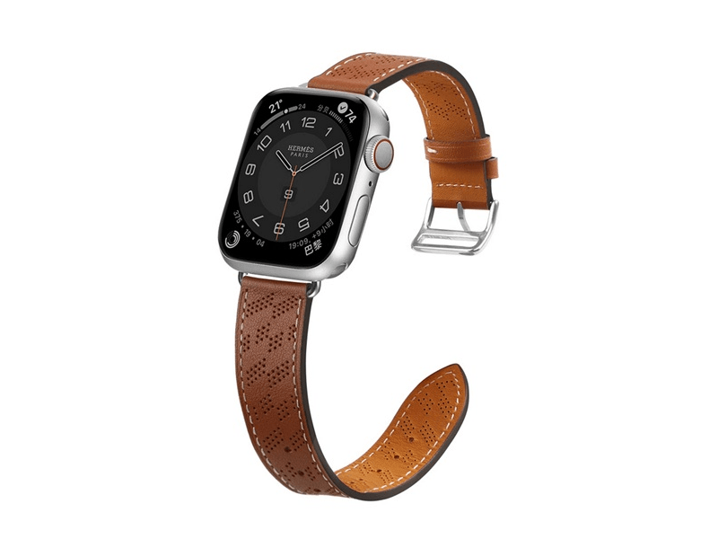 Gigapack Apple Watch Series 10 46mm Pótszíj, valódi bőr, barna (GP-149384)