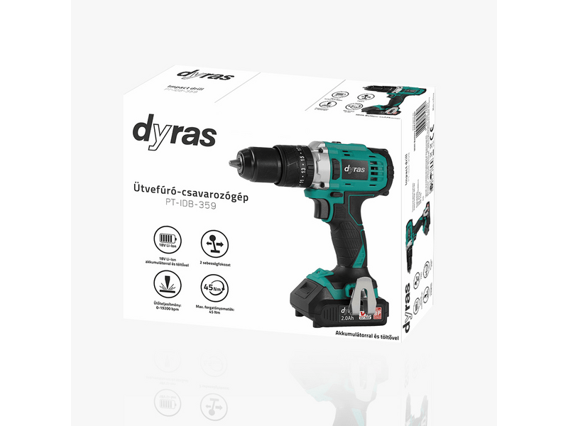 Dyras PT-IDB-359 Udarna bušilica/odvijač s baterijom i punjačem