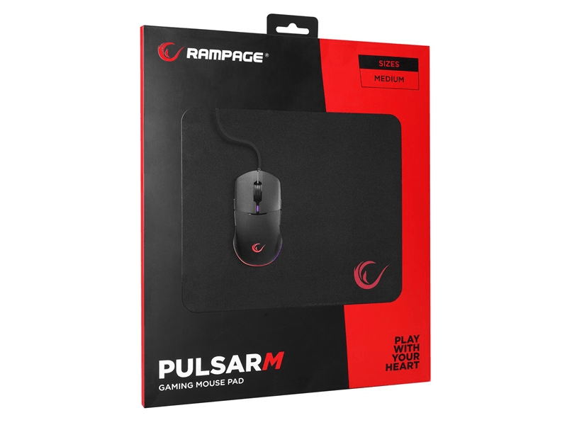 Rampage Egérpad - Pulsar M (270x320x3mm Gaming Mouse Pad, fekete)