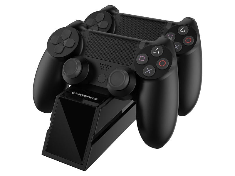 Rampage Gamepad töltő - RP-PS4 (dokkoló 2x PS4 kontroller töltéséhez, fekete)