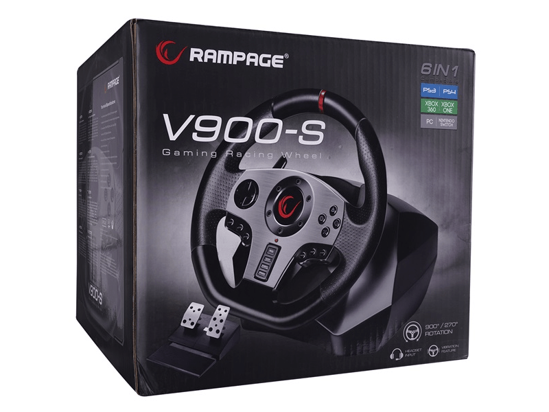 Rampage Gamer kormány - V900-S  (PC, PS3, PS4, XBOXONE, XBOX360, pedálszett, vibrálás)