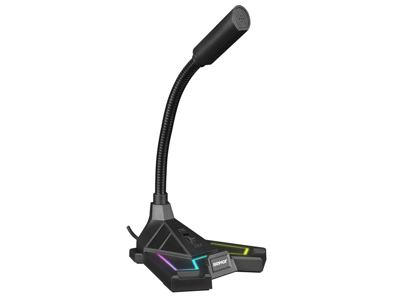 Rampage Mikrofon - SN-RMX2 CHATTY (USB csatlakozó; állvány, fekete, RGB)