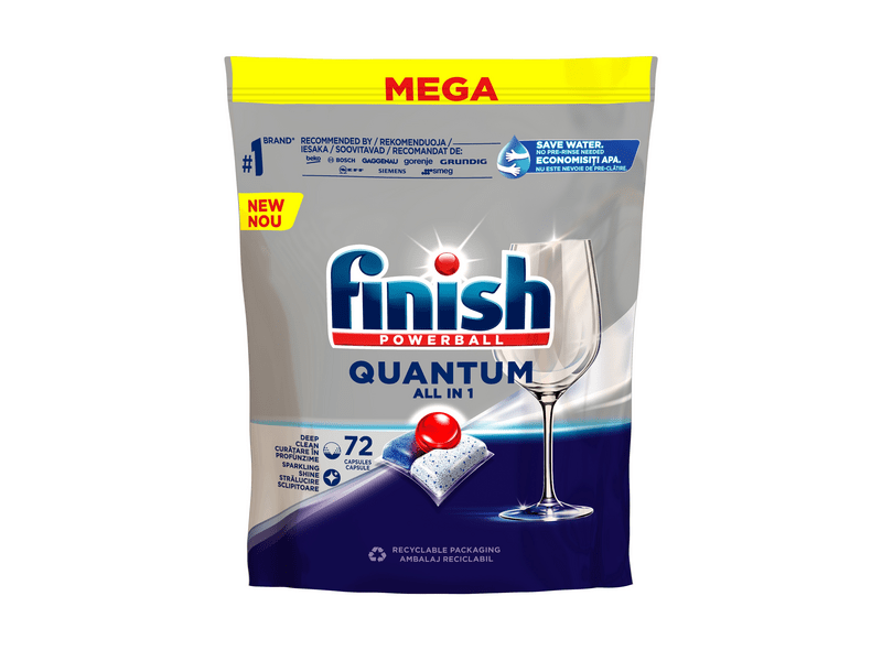 Finish Powerball Quantum All in 1 mosogatógép-kapszula, Regular, 72 db