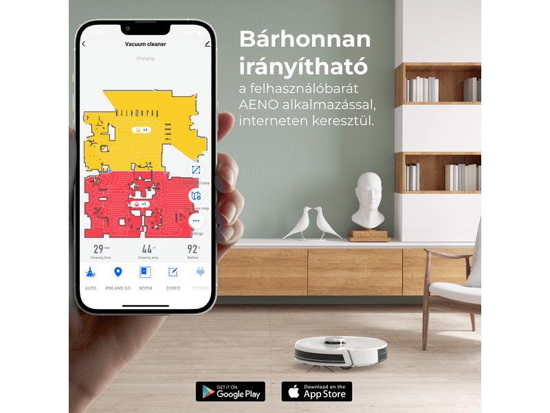 Aeno RC2S Robotporszívó, fehér