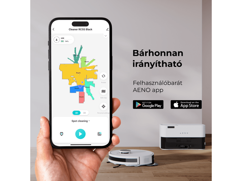 Aeno RC6S Robotporszívó, fehér (ARC0006S)