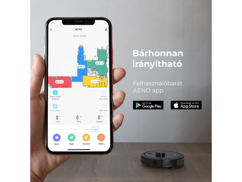 Aeno RC7S Robotporszívó, fekete (ARC0007S)