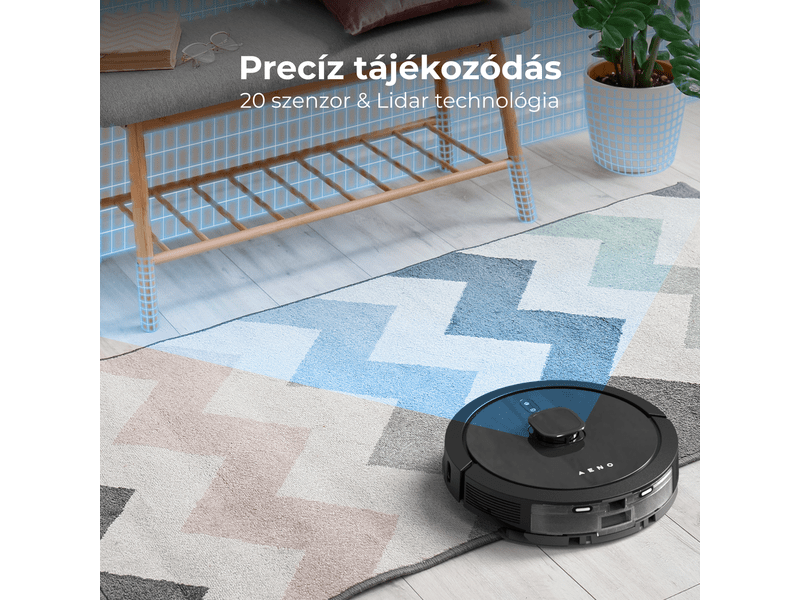 Aeno RC7S Robotporszívó, fekete (ARC0007S)