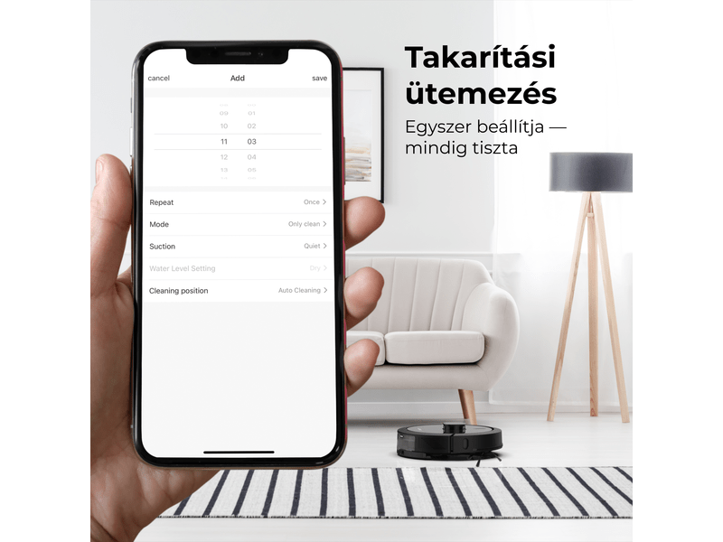 Aeno RC7S Robotporszívó, fekete (ARC0007S)