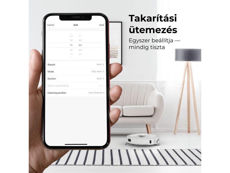 Aeno RC8S Robotporszívó, fehér (ARC0008S)