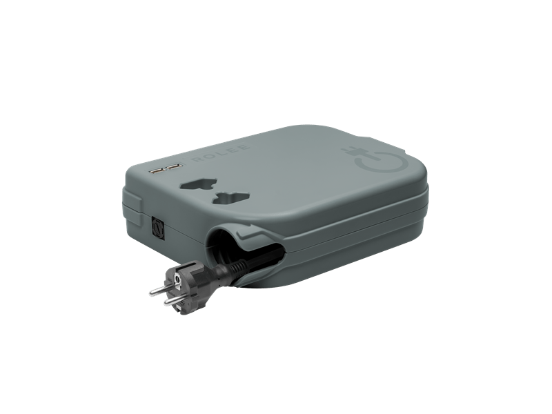 Rolee M automata hosszabbító, 2 aljzat + 2 USB aljzat, 4 m, szürke (R40032101)