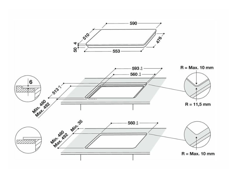 Whirlpool WOI5S8PM1SBA Beépíthető sütő + Whirlpool WMD54MB Beépíthető mikrohullámú sütő + Whirlpool WL S1360 NE Beépíthető indukciós főzőlap