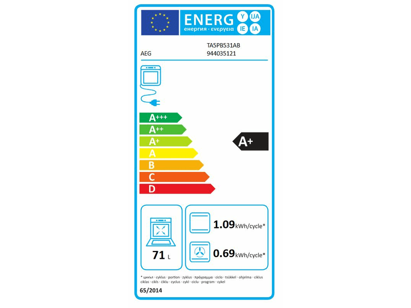 AEG TA5PB531AB Beépíthető sütő