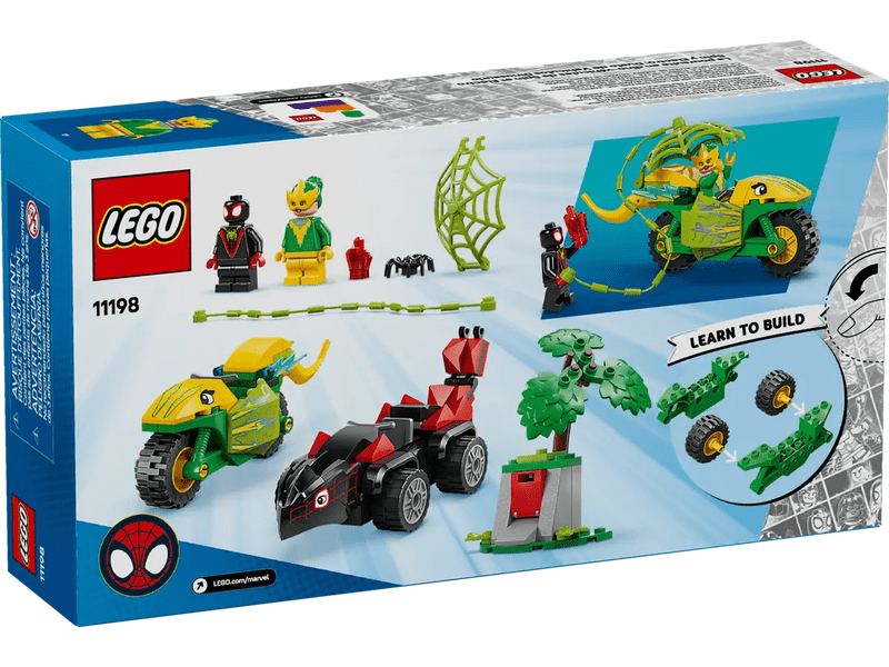 LEGO® Marvel Spin és Electro: Üldözés a dinójárművel (11198)