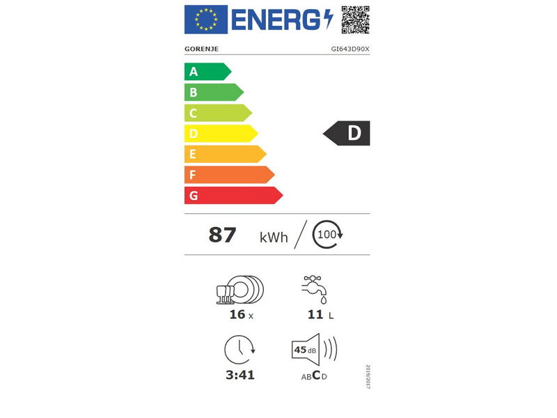 Gorenje GI643D90X Beépíthető mosogatógép