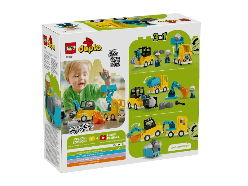 LEGO® DUPLO® Városi kalandok 3 az 1-ben építési munkagépek húsvéti játékok (10475)