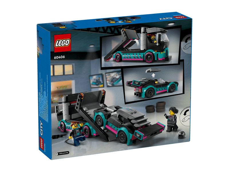 LEGO® City trkaći automobil i kamion za prijevoz automobila (60406)