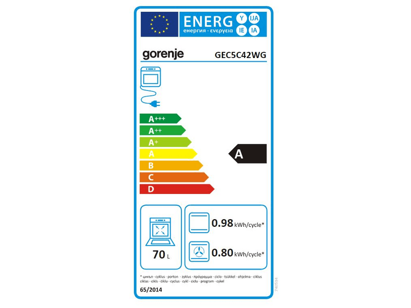 Gorenje GEC5C42WG Kerámialapos Tűzhely