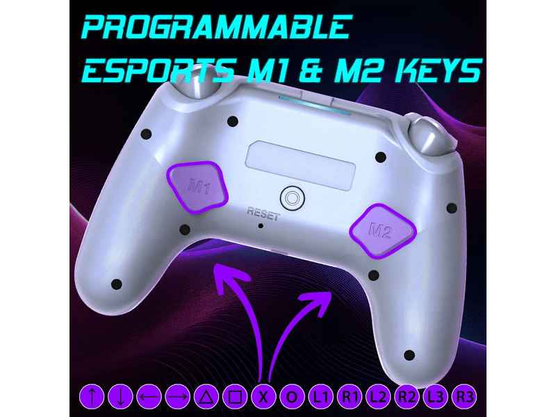 Subsonic PS5 Wireless LED Kontroller, fehér (SA5716-2)