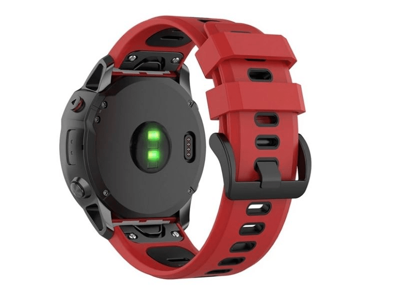 Gigapack Garmin Epix Pro/Fenix 20mm Szilikon Pótszíj, piros/fekete (149186)