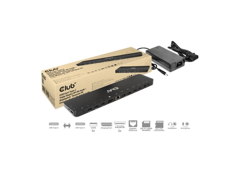 Club 3D CSV-1566 USB Type-C 14in1 Töltődokkoló