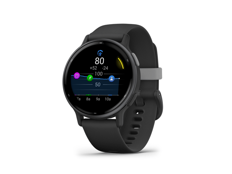 Garmin Vívoactive 5 okosóra, fekete, szilikon szíjjal (010-02862-10)