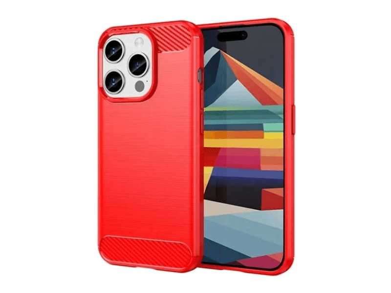 Gigapack Apple iPhone 15 Pro Szilikon tok, piros (144935)