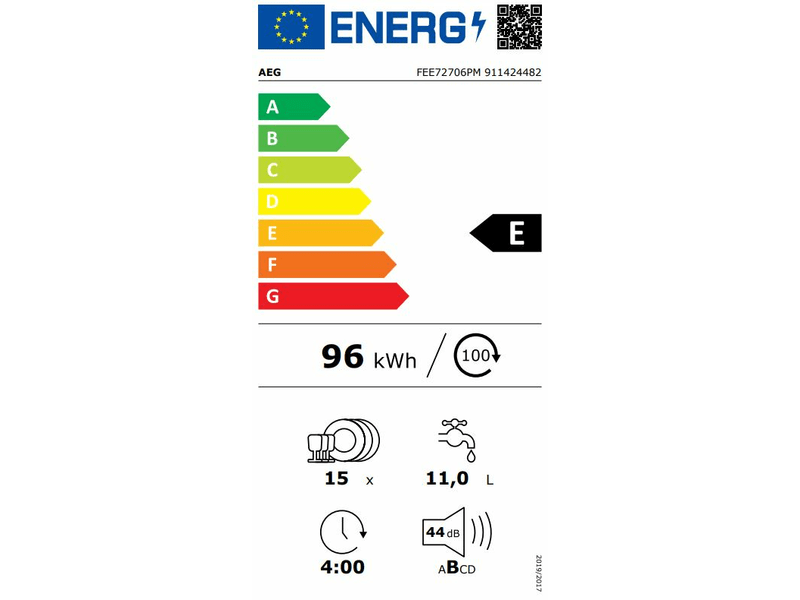 AEG FEE72706PM Beépíthető mosogatógép