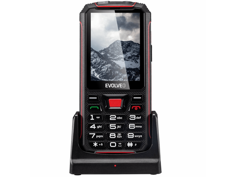 EVOLVEO StrongPhone Z4 strapabíró mobiltelefon, fekete/piros