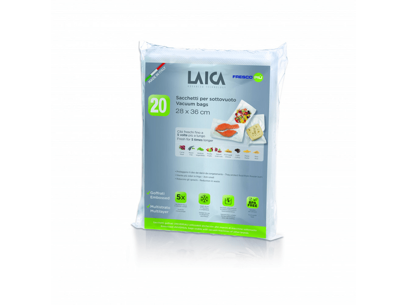 Laica VT36040 Légcsatornás BPA-mentes vákuum csomagoló tasak, 20 db