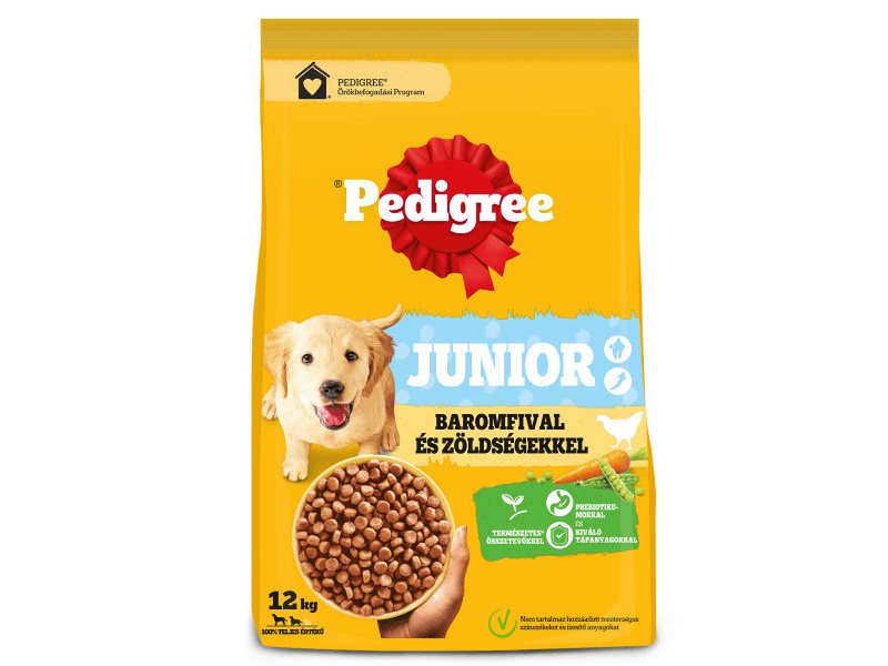 Pedigree Junior száraztáp baromfival és zöldségekkel, 12 kg
