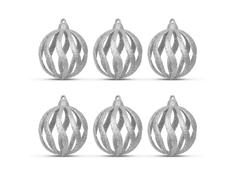 Family 58522B Karácsonyfadísz szett, glitteres ezüst