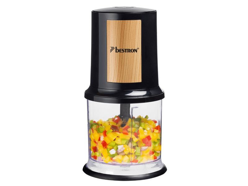 Bestron AKC200BW sjeckalica za hranu, crna/drvena