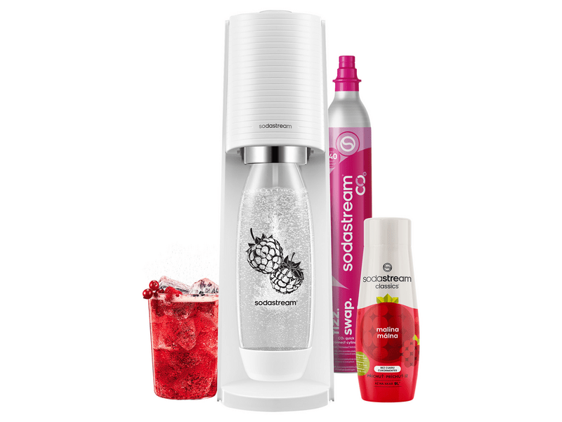 SodaStream Terra White Málna Zero Megapack, fehér