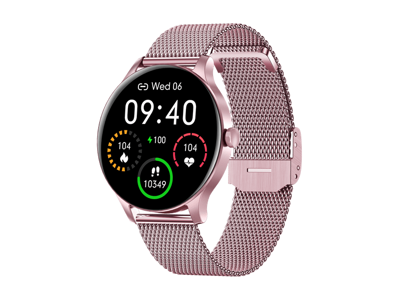 Garett Classy Okosóra, rózsaszín, acél szíj