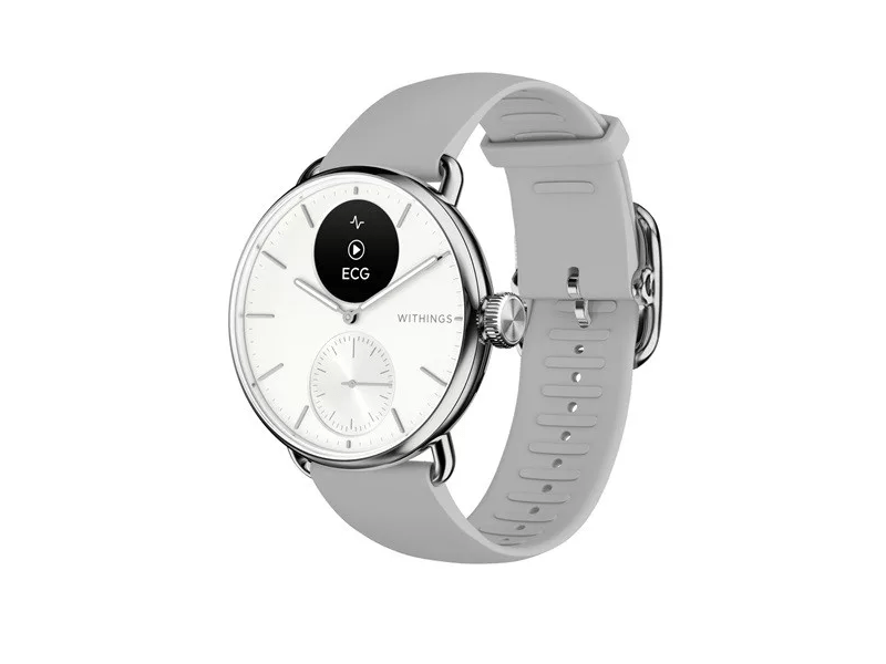 Withings ScanWatch 2 Okosóra, 38 mm, rozsdamentes acél tok, fehér