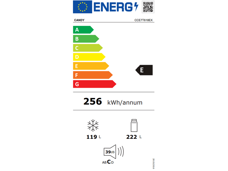 Candy Fresco CCE7T618EX Alulfagyasztós hűtőszekrény