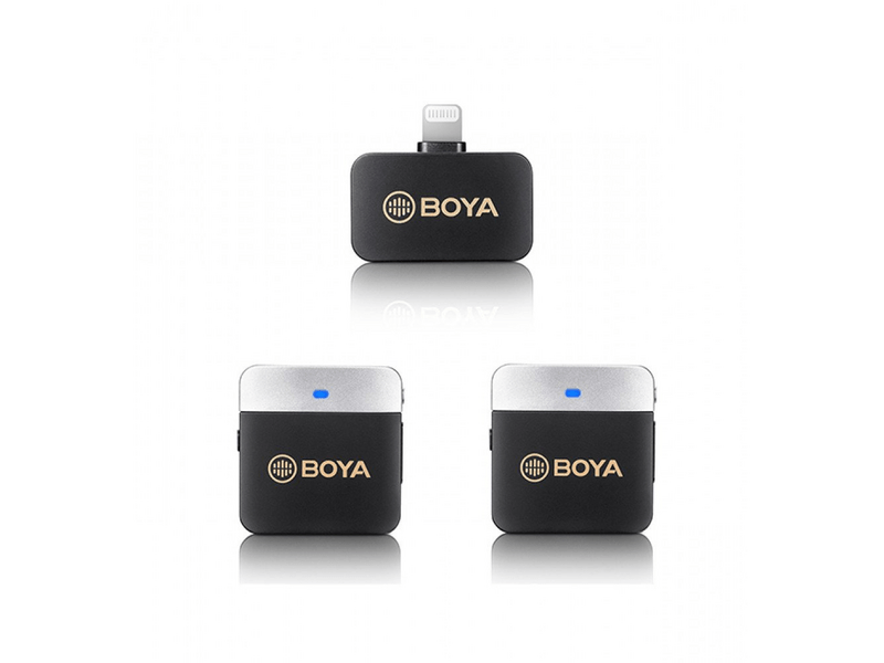 Boya BY-M1V6 Lightning 2,4 GHz kétcsatornás vezeték nélküli mikrofonrendszer