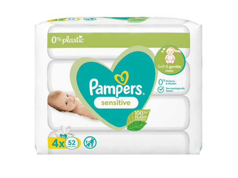 Pampers Sensitive Nedves Törlőkendő, 4 x 52 db