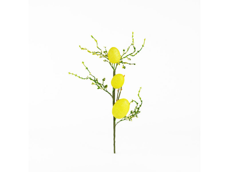 Family 57965A Húsvéti csillámos tojásfa ág, sárga