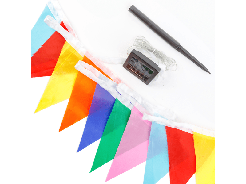 Garden of Eden 11734 Szolár zászlós fényfüzér, 4 m