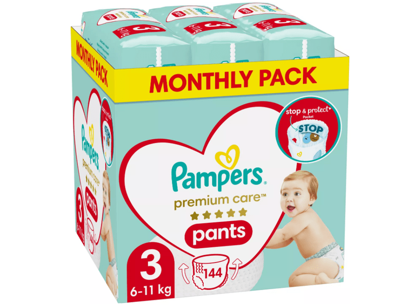 Pampers Premium Care pelene za hlače, S3, 144 kom