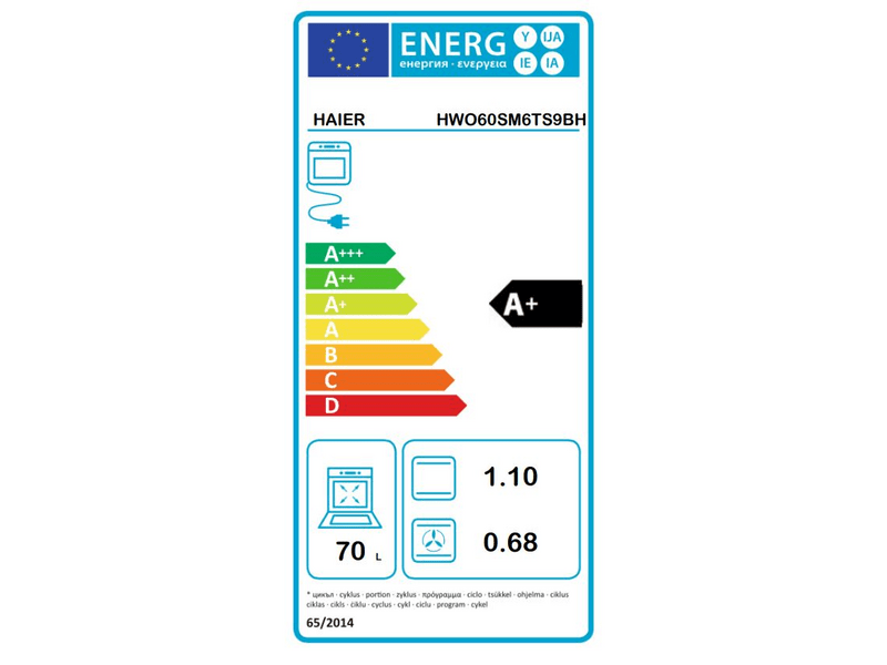 Haier HWO60SM6TS9BH Beépíthető sütő